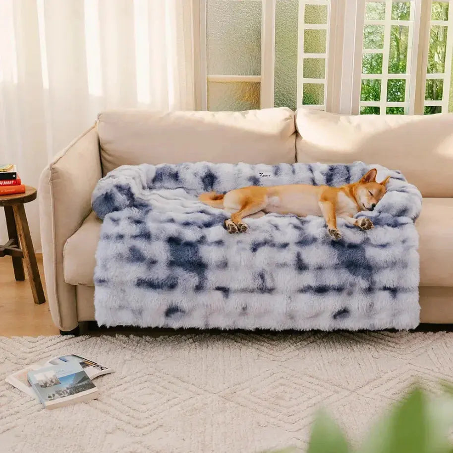 Plush Calming Dog Bed Sofa Protector Mat