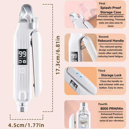 Electric Pet Nail Trimmer & Grinder with LED Light