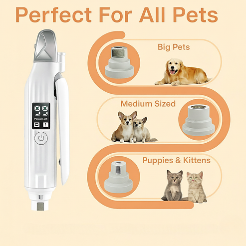 Electric Pet Nail Trimmer & Grinder with LED Light
