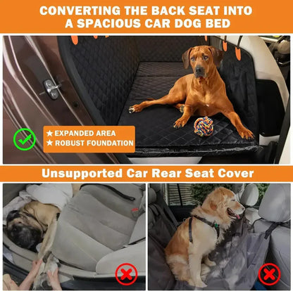6-in-1 Waterproof Dog Car Seat Cover with Mesh Window
