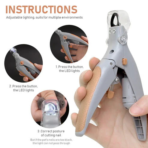LED Light Pet Nail Clippers with Magnifier