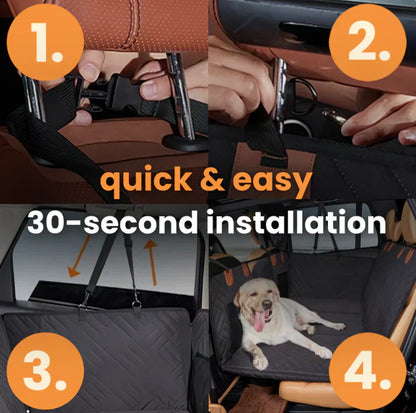 6-in-1 Waterproof Dog Car Seat Cover with Mesh Window
